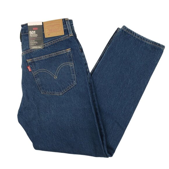 Levi's Premium Women 501 Original Cropped Button Fly Jeans 28x28 NWT MSRP $108 - Picture 1 of 12